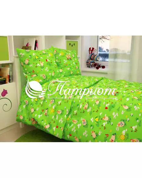 КПБ детский Овечки, зеленый, бязь 142 г/м² 317-3